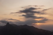 View of Christ the Redeemer (1931) during sunset view from Sugar Loaf Mountain - Rio de Janeiro city - Rio de Janeiro state (RJ) - Brazil