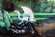 Motorcycle parked in the Port of Manaus area - Manaus city - Amazonas state (AM) - Brazil