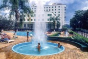 Tourists at the Hotel Brasil pool - 80s - Sao Lourenco city - Minas Gerais state (MG) - Brazil