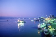 Berthed boats - with the Ver-o-peso Market (XVII century) in the background  - Belem city - Para state (PA) - Brazil