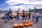 Landing of handicrafts in clay at the pier of the Ver-o-peso Market (XVII century) - Belem city - Para state (PA) - Brazil