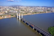 Aerial view of the bridge over the Jacui River Mouth - BR-116 - Porto Alegre city - Rio Grande do Sul state (RS) - Brazil