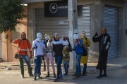 Caretas or caboclos - teenagers who take to the streets masked in Holy Week asking for donations in money or food - Penaforte city - Ceara state (CE) - Brazil