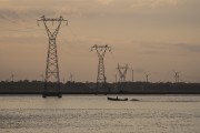 Transmission towers on the Tramandai River - Tramandai city - Rio Grande do Sul state (RS) - Brazil
