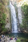 Tourists - Segredo Waterfall - Chapada dos Veadeiros National Park  - Alto Paraiso de Goias city - Goias state (GO) - Brazil