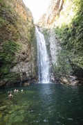 Tourists - Segredo Waterfall - Chapada dos Veadeiros National Park  - Alto Paraiso de Goias city - Goias state (GO) - Brazil