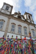 Detail of the Nosso Senhor do Bonfim Church (1754) with colorful ribbons  - Salvador city - Bahia state (BA) - Brazil