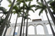 Imperial palm trees and the Lapa Arches (1750) - Rio de Janeiro city - Rio de Janeiro state (RJ) - Brazil