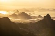 View of Two Brothers Mountain and Rocinha Slum from Rock of Gavea at dawn - Rio de Janeiro city - Rio de Janeiro state (RJ) - Brazil