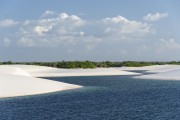 Lagoon and dunes - Lencois Maranhenses National Park  - Santo Amaro do Maranhao city - Maranhao state (MA) - Brazil