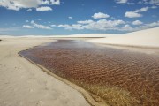 Lagoon and dunes - Lencois Maranhenses National Park  - Santo Amaro do Maranhao city - Maranhao state (MA) - Brazil