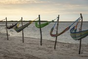 Hammocks to relax on Atins beach near to Lencois Maranhenses National Park  - Barreirinhas city - Maranhao state (MA) - Brazil