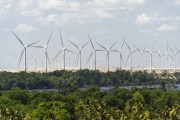 View of the aerogenerators of Delta 3 Wind Complex near to Lencois Maranhenses National Park  - Barreirinhas city - Maranhao state (MA) - Brazil