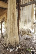 Fishing nets hanging - Lençois Maranhenses National Park - Santo Amaro do Maranhao city - Maranhao state (MA) - Brazil
