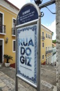 Tourist sign on Giz Street - Historic Center of Sao Luis - Sao Luis city - Maranhao state (MA) - Brazil