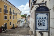 Tourist sign on Giz Street - Historic Center of Sao Luis - Sao Luis city - Maranhao state (MA) - Brazil