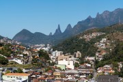 View of Vale do Paraiso with Serra dos Orgaos mountains in the background - Teresopolis city - Rio de Janeiro state (RJ) - Brazil