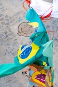torn Brazilian flag - Artistic procession Parade 7 - Art in Resistance, departing from the Federal Justice Cultural Center (CCJF) and arriving at the Helio Oiticica Municipal Arts Center - Rio de Janeiro city - Rio de Janeiro state (RJ) - Brazil