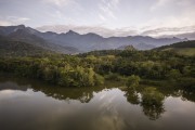 Picture taken with drone of the lake - Guapiacu Ecological Reserve - Cachoeiras de Macacu city - Rio de Janeiro state (RJ) - Brazil