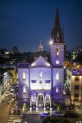 Picture taken with drone of the Sao Sebastiao Church at night - Manaus city - Amazonas state (AM) - Brazil