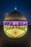 Picture taken with drone of the dome of Amazon Theatre (1896)  - Manaus city - Amazonas state (AM) - Brazil