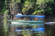 Boat on Negro River near Anavilhanas National Park  - Manaus city - Amazonas state (AM) - Brazil