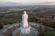 Picture taken with drone of the Statue of Padre Cicero (1969) - Horto Hill - Juazeiro do Norte city - Ceara state (CE) - Brazil