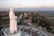 Picture taken with drone of the Statue of Padre Cicero (1969) - Horto Hill - Juazeiro do Norte city - Ceara state (CE) - Brazil