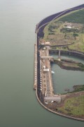 Picture taken with drone of the Itaipu Hydrelectric Plant  - Foz do Iguacu city - Parana state (PR) - Brazil