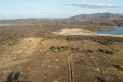 Picture taken with drone of a small farm with the remains of harvested corn and dry vegetation - Brejo Santo city - Ceara state (CE) - Brazil