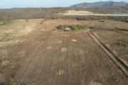 Picture taken with drone of a small farm with the remains of harvested corn and dry vegetation - Brejo Santo city - Ceara state (CE) - Brazil