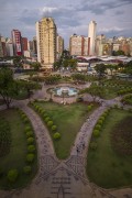 Picture taken with drone of the Raul Soares Square with buildings in the background  - Belo Horizonte city - Minas Gerais state (MG) - Brazil