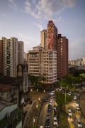 Picture taken with drone of the street and buildings at dusk - Belo Horizonte city - Minas Gerais state (MG) - Brazil