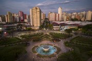 Picture taken with drone of the Raul Soares Square with buildings in the background  - Belo Horizonte city - Minas Gerais state (MG) - Brazil