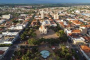 Picture taken with drone of the Saint Peter Mother Church - Mirassol city - Sao Paulo state (SP) - Brazil