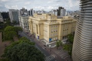Picture taken with drone of the Banco do Brasil Cultural Center building - integrates the Circuit Cultural Liberdade Square - Belo Horizonte city - Minas Gerais state (MG) - Brazil