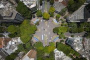Picture taken with drone of the Savassi Square (Diogo de Vasconcelos Square) - Belo Horizonte city - Minas Gerais state (MG) - Brazil