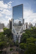 Picture taken with drone of the modern building on Savassi Square (Diogo de Vasconcelos Square) - Belo Horizonte city - Minas Gerais state (MG) - Brazil