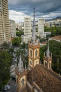 Picture taken with drone of the Sao Jose Church (1902) - Saint Joseph Church - Belo Horizonte city - Minas Gerais state (MG) - Brazil