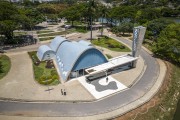 Picture taken with drone of the Sao Francisco de Assis Church (1943) - also known as Pampulha Church  - Belo Horizonte city - Minas Gerais state (MG) - Brazil