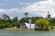 View of Pampulha Lagoon and the Sao Francisco de Assis Church (1943) - also known as Pampulha Church  - Belo Horizonte city - Minas Gerais state (MG) - Brazil