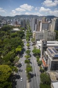 Picture taken with drone of the Afonso Pena Avenue - Belo Horizonte city - Minas Gerais state (MG) - Brazil