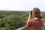 Tourists in the observation tower of the Amazon Museum (MUSA) - Manaus city - Amazonas state (AM) - Brazil