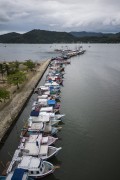 Picture taken with drone of boats at the Paraty pier - Paraty city - Rio de Janeiro state (RJ) - Brazil