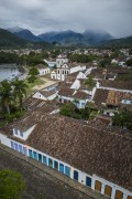 Picture taken with drone of historic houses - Paraty historic center with Santa Rita de Cassia Church (1722) - Paraty city - Rio de Janeiro state (RJ) - Brazil