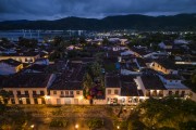 Picture taken with drone of historic houses - Paraty historic center at night - Paraty city - Rio de Janeiro state (RJ) - Brazil