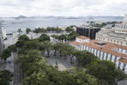 Picture taken with drone of the XV de Novembro square with Guanabara Bay in the background - Rio de Janeiro city - Rio de Janeiro state (RJ) - Brazil