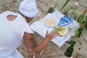 Offerings at the feast of Yemanja - Copacabana Beach - Rio de Janeiro city - Rio de Janeiro state (RJ) - Brazil