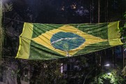 Flag of Brazil made of filo by Francisco Jose Antonio do Nascimento - Bulhoes de Carvalho Street - Rio de Janeiro city - Rio de Janeiro state (RJ) - Brazil