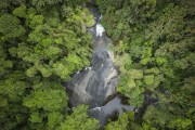 Picture taken with drone of the Toboga Waterfall (Poco do Toboga) - Paraty city - Rio de Janeiro state (RJ) - Brazil